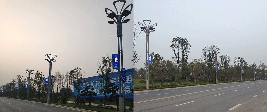 Ganjiang New Area TL384-63 Inch Double Sided LED Pole Screen 208* 364* 2 dots 146 sets - Showcase - 1