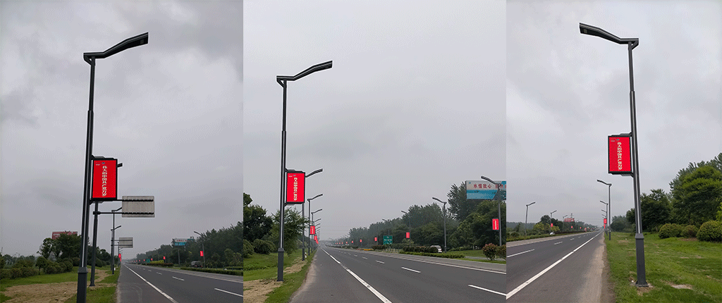 Lianshui, Jiangsu TL384-63 Inch Double Sided LED Pole Screen  208* 364* 2 dots 220 sets - Showcase - 3