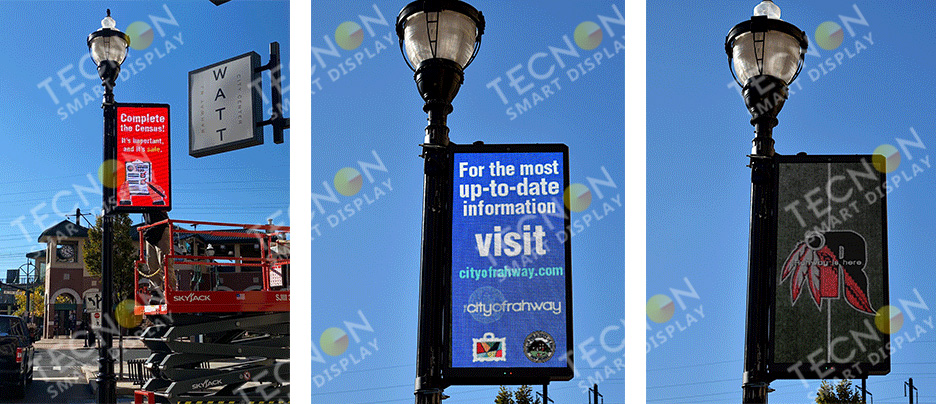 America TL384-53 600*1200mm Single-Sided Outdoor LED Pole Screen 192 * 384 150sets - Showcase - 1