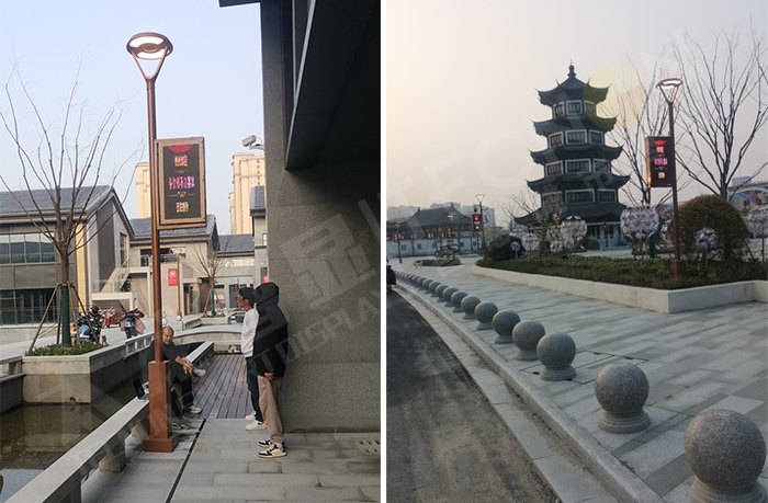 Application of double-sided LED pole banner in Dongtai Commercial Pedestrian Street, Yancheng - Showcase - 3