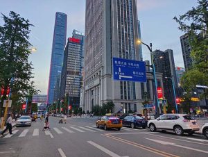 Smart LED pole on Guiyang Financial Street