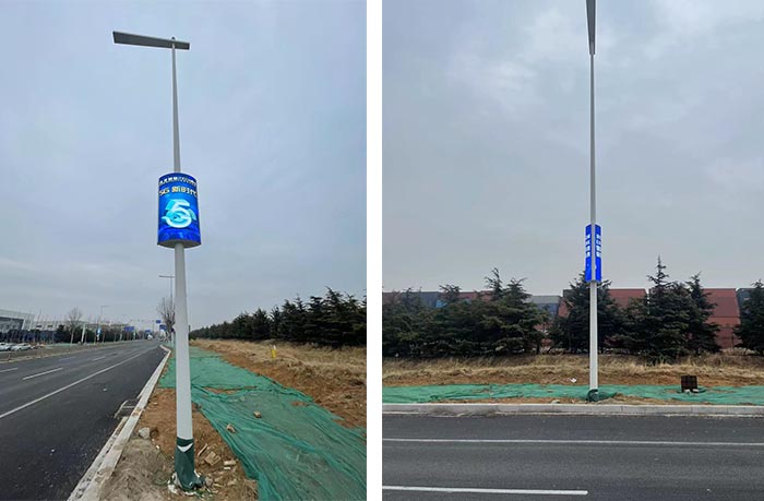 Application of Double-Sided Curved Light Pole LED Display in Huangdao District, Qingdao - Showcase - 3